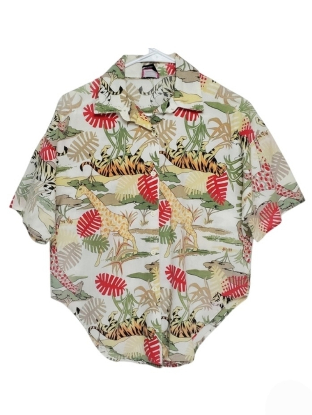 2484 * Too Shy! California Safari Animal Print Button Down Shirt Size Unknown